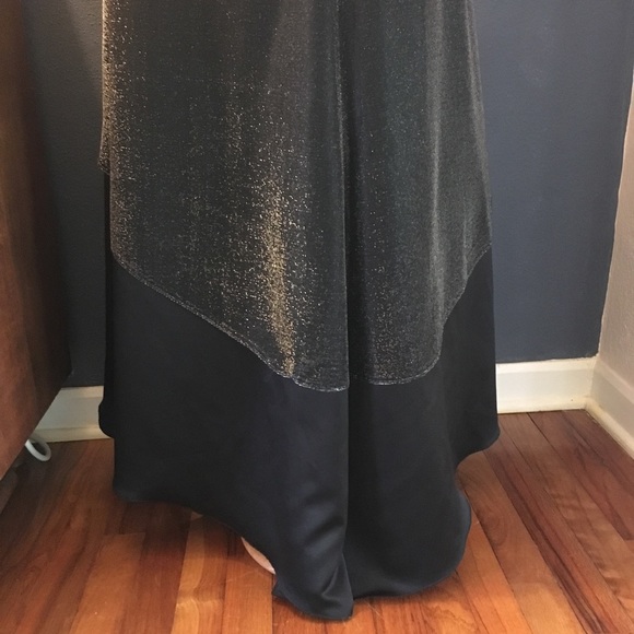 Vintage Black Strapless Shimmer Gown Maxi … - Picture 6 of 10